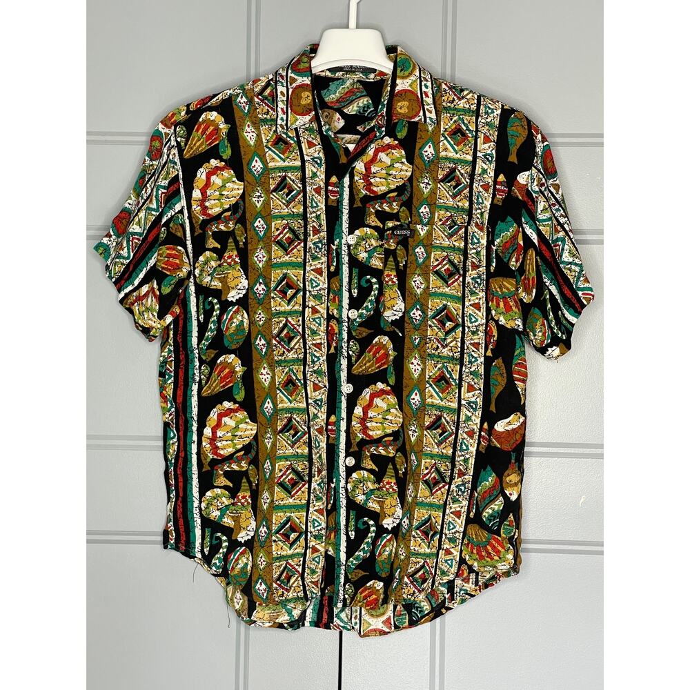 GUESS /Georges Marciano USA Vintage 80s-90s Ocean Marine Geometric SMALL?